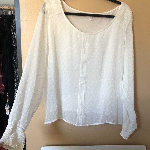 LC Lauren Conrad Polka Dot Long Sleeve Blouse - Picture 2 of 4